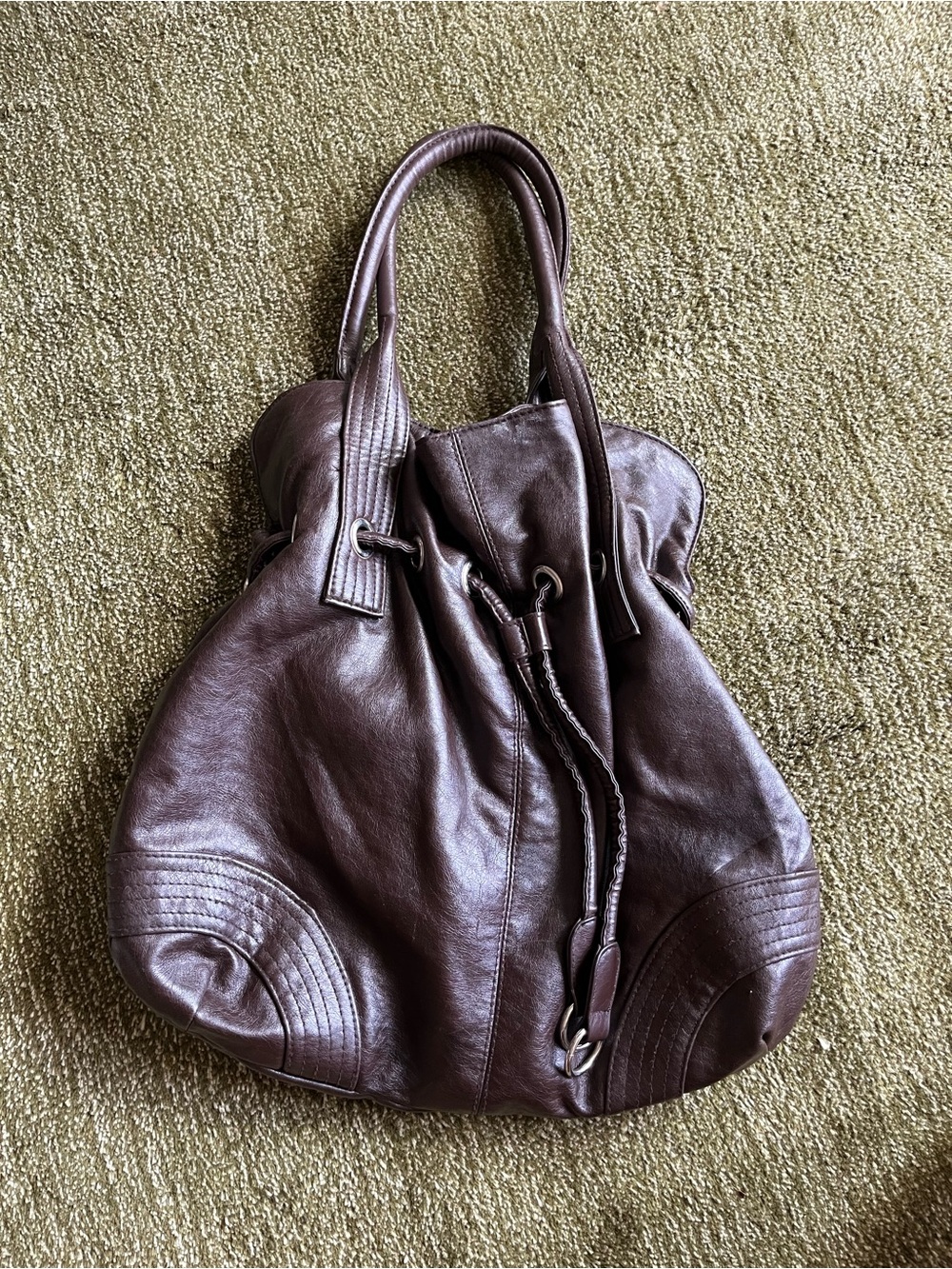 Y2K Drawstring Tote Bag - Brown